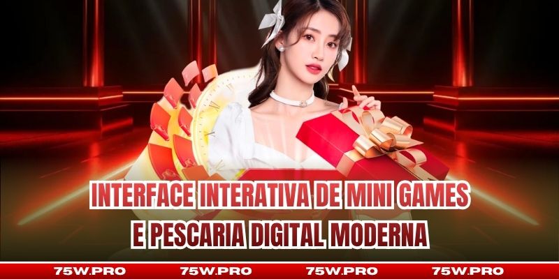 Interface interativa de mini games e pescaria digital moderna