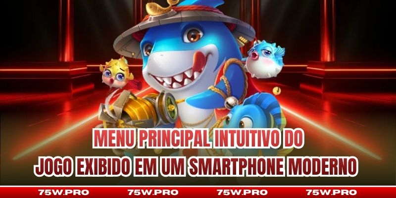 Menu principal intuitivo do jogo exibido em um smartphone moderno 