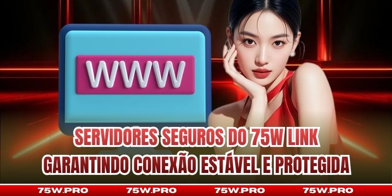 Servidores seguros do 75W Link garantindo conexão estável e protegida